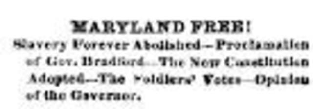 Maryland Abolishes Slavery