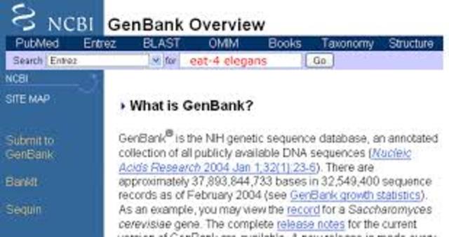 Se esstableció  el GenBank como Base de datos.
