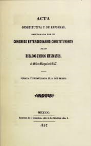 ACTA CONSTITUTIVA Y DE REFORMAS DE 1847