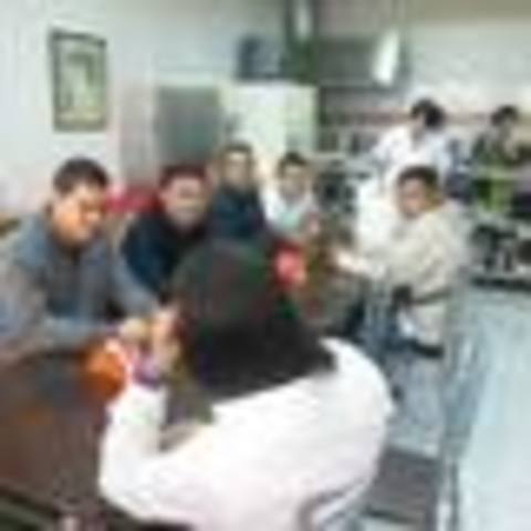 Almorzando con el grupo