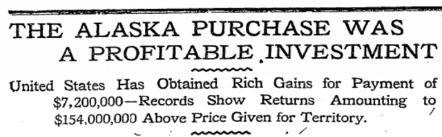 U.S. buys Alaska