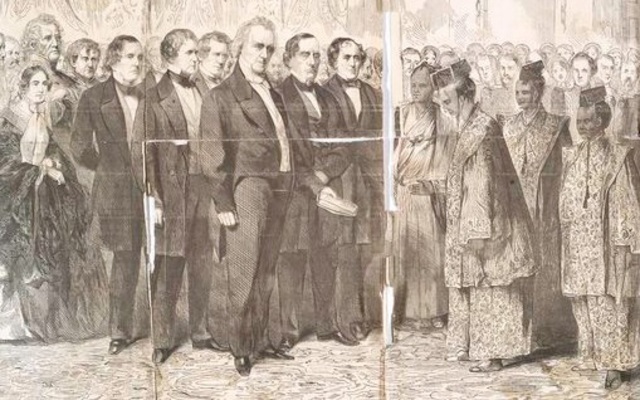 delegation of South Carolina congressmen meet with Pres. Buchanan.