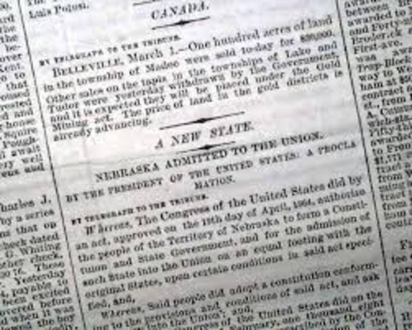 Nebraska becomes a state