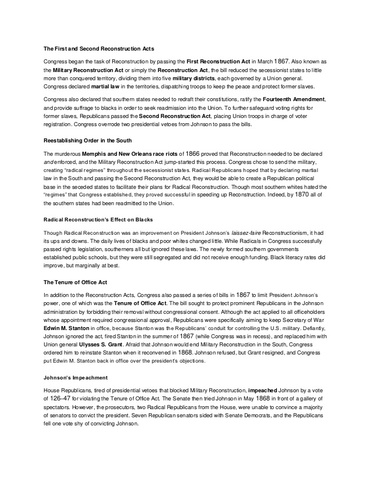 Second Reconstruction