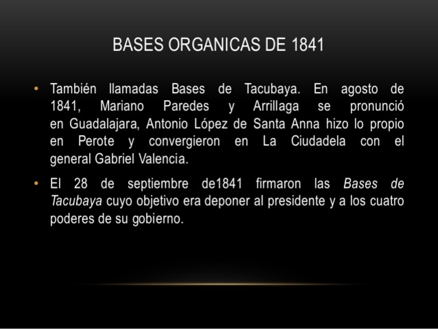Bases adoptadas por el Ejército de Operaciones en Tacubaya