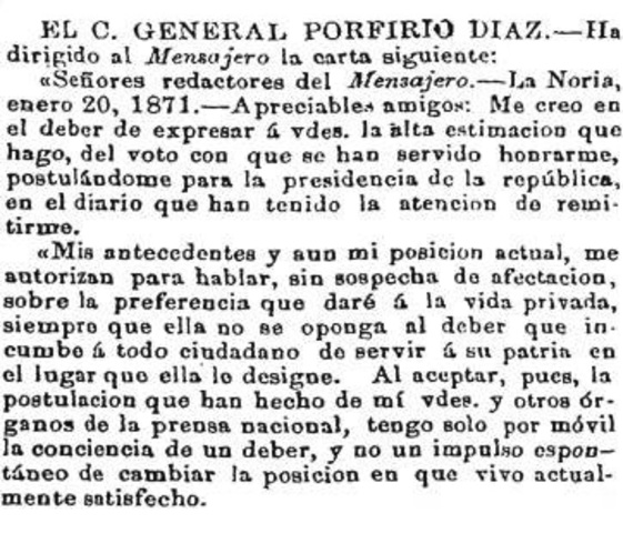 Plan de La Noria, de 9 de noviembre de 1871