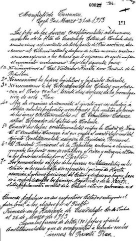 Manifiesto a la Nación -Plan de Guadalupe-