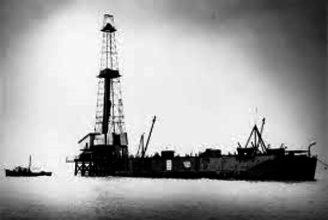 The first off shore oil well was drilled
