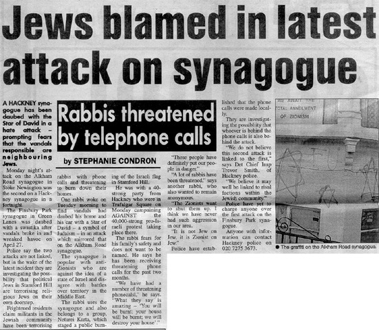 Jews' taking the blame