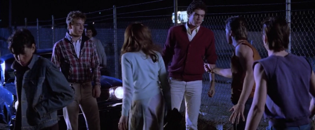 Ponyboy,Steve and Johnny met Cherry's boyfriend.