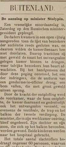 Stolypin gedood in aanslag