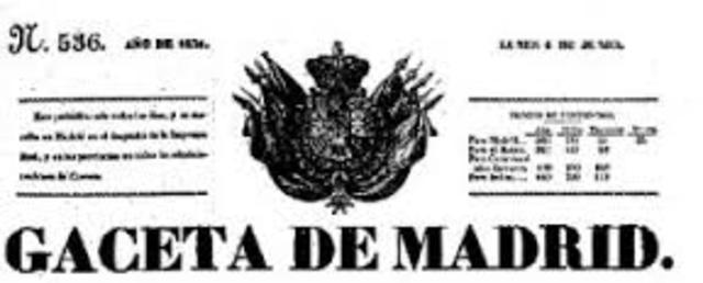 Primera publicación periódica pública en Español