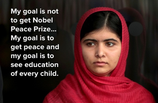 Malala did NOT win the Noble Peace Prize