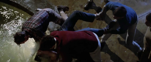 Bob shoved Ponyboy’s face into the fountain, and Ponyboy almost drowned