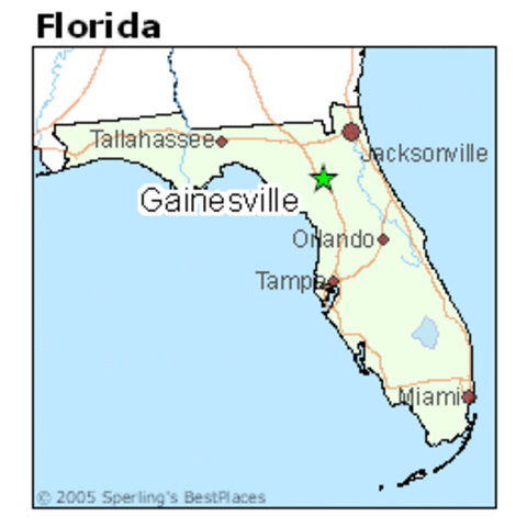 Alice moves to Gaiinesville, FL to attend the University of Florida
