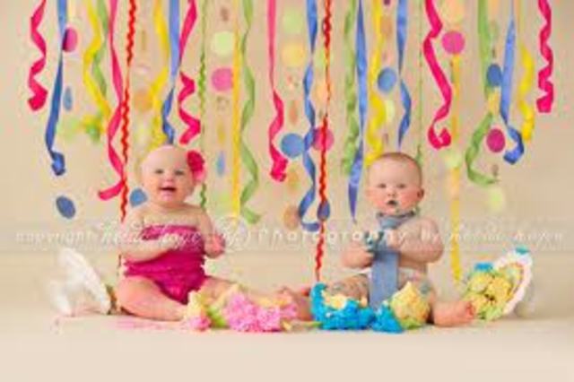 Twins first birthday