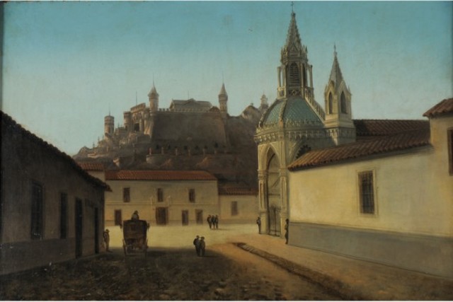 Vista del cerro Santa Lucía desde la calle Carmen