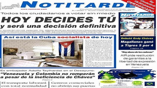 Venden diario Notitarde