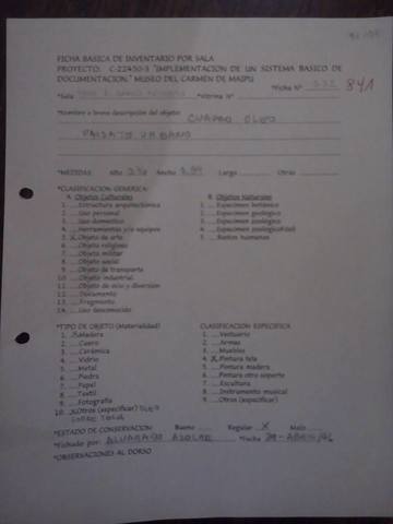 Ficha básica de inventario por sala