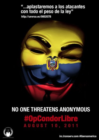 ECUADOR - ANONYMOUS HACKEA VARIAS PÁGINAS OFICIALES