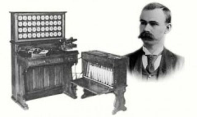 Herman Hollerith, combina el principio de la tarjetas perforadas con su máquina