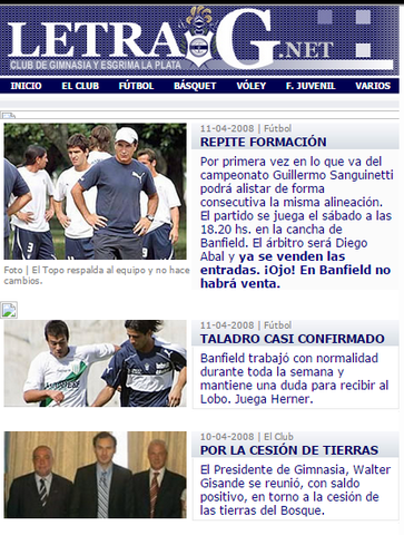 Primera nota en la web