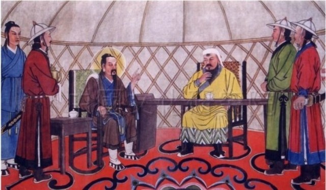 Genghis Khan Meets Qiu Chuji, the Taoist sage.