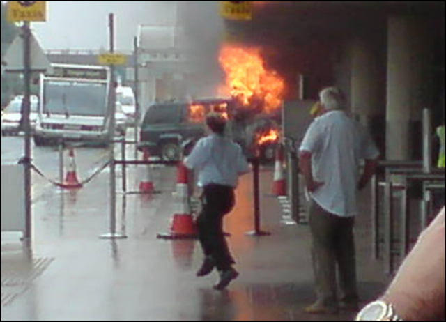 Attempted car bombings at Glasgow Airport and in central London.