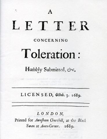 Philosopher John Locke publishes "A Letter Concerning Toleration"