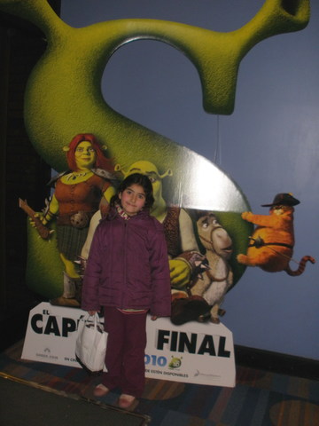 Going to the movies withmy faher to see shrek