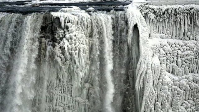 Nigara Falls Polar Vortex hits North America