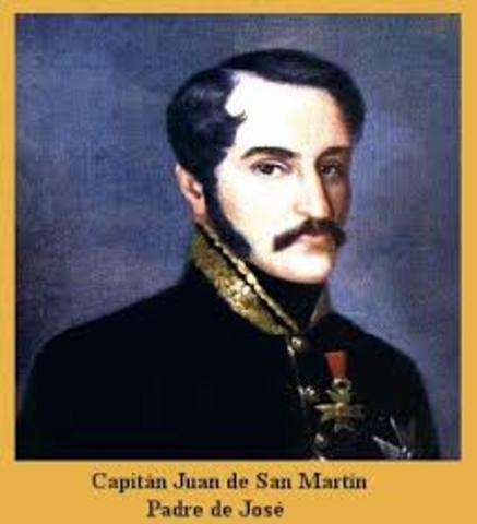 Muerte de su padre, Don Juan de San Martín.