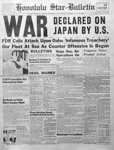 ZDA napovejo vojno Japonski