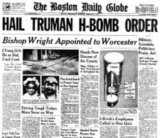 truman approved h bomb development