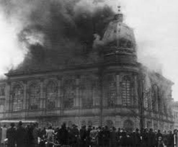 Jewish synagogue destroyed