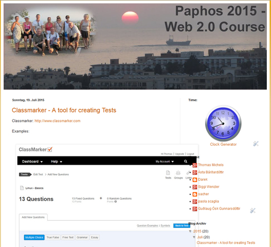 Erster Tag des Web 2.0 Kurses