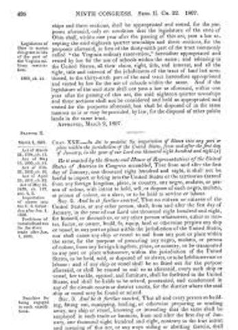 The Act Prohibiting Importation of Slaves