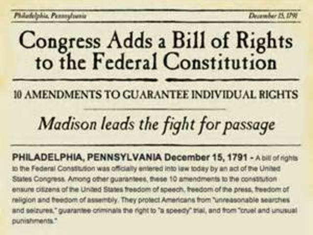 Bill of Rights are ratified