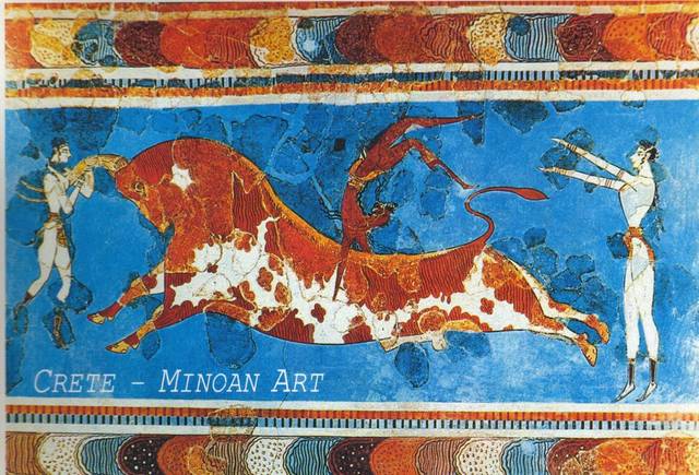 The first major civilization in the region begins on the island of Crete. Its people, known as Minoans, live peacefully in big cities, trade with other countries and develop Europe's first system of writing.