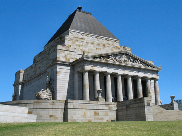 The Shrine of Rememberance was opened in 1934. It was built to remember  the men and women who served and those who died in the great war of 1914-1918