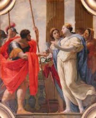 Paris goes to visit King Menelaus of Sparta
