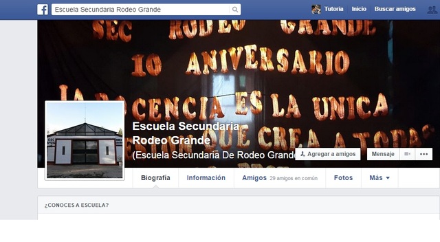 Se crea el facebook de la escuela