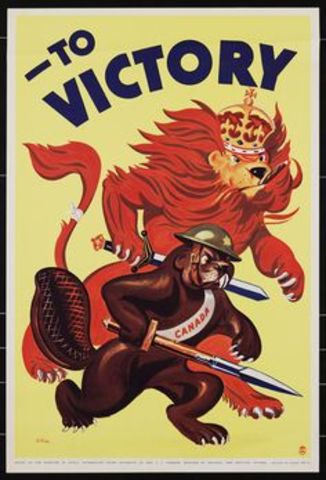 Britain along with Canada fought on their own