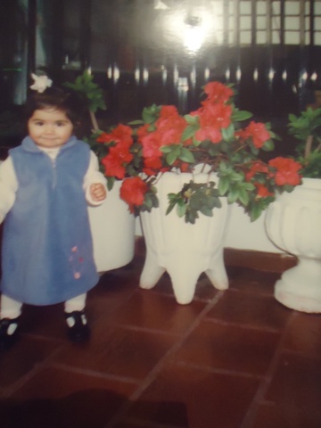 played with the flowers to my grandmother