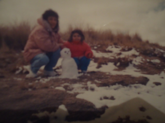 when saw the snow with my mother and father