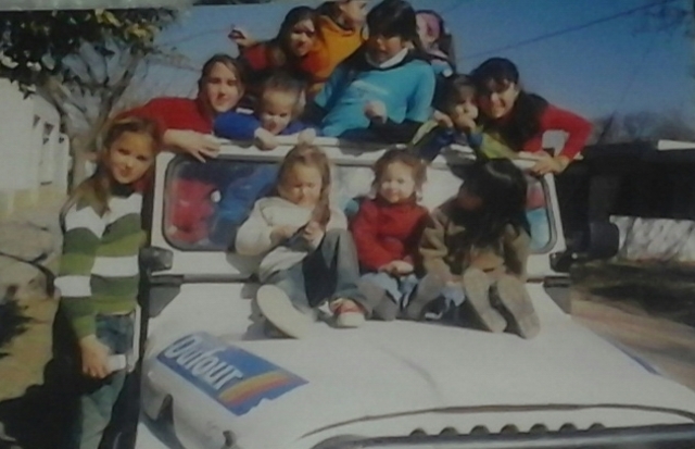 We sat up of the truck