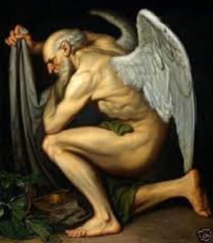 Un senor muy viejo con unas enormes