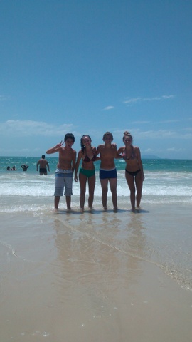 My friends, my sister and I put for a photo