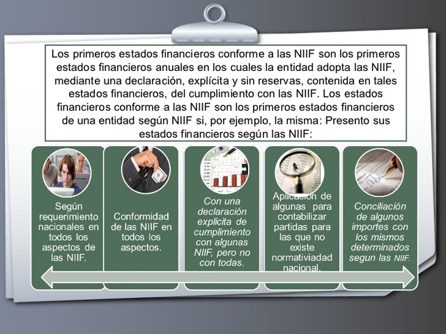 primeros estados financieros anuales donde se adoptan las NIIf