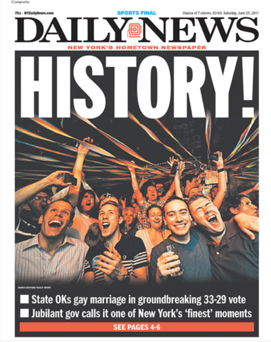 New York State legalizes gay marriage